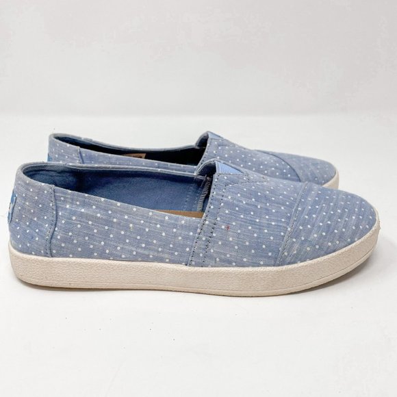 TOMS Womens Avalon Sneaker Shoe Blue Polka Dot Sz 6.5 - Picture 4 of 8